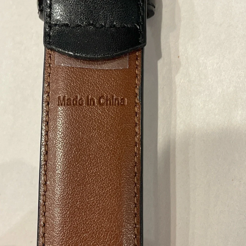 Torino Men’s Leather Belt Black Cowhide Size 46 Style 4530 Dress Casual